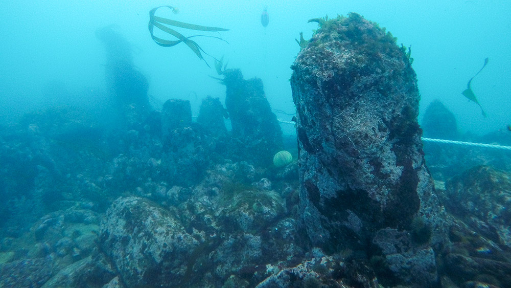 Structures en pierre submergées au large de l'île de Sein